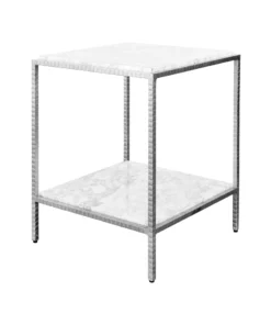 Worlds Away New Arrivals Brandy Side Table Silver Leaf