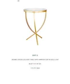 Worlds Away Brit Side Table Gold Leaf New Arrivals