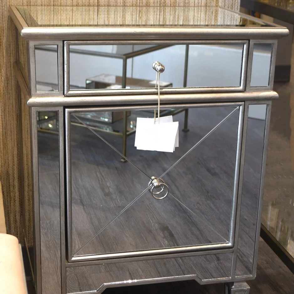 Worlds Away Claudette Mirrored Nightstand Silver Leaf New Arrivals 7 Worlds Away Claudette Mirrored Nightstand Silver Leaf New Arrivals