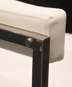 Worlds Away Donovan Bar Stool White Vinyl And Nickel