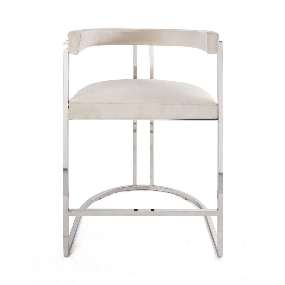 Worlds Away New Arrivals Cromwell Counter Stool Cream Velvet And Nickel 3 Worlds Away New Arrivals Cromwell Counter Stool Cream Velvet And Nickel