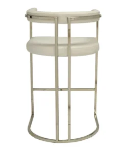 Worlds Away Donovan Bar Stool White Vinyl And Nickel