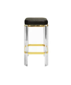 Worlds Away Dorsey Counter Stool Brass And Black Shagreen