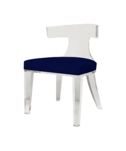 Worlds Away New Arrivals Duke Chair Navy Velvet