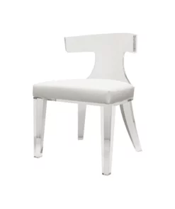 Worlds Away Duke Chair White
