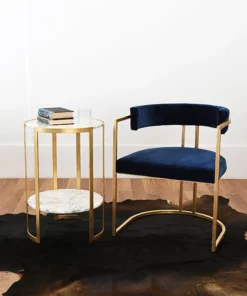 Worlds Away Edgar Side Table Gold Leaf