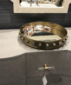 Worlds Away Edwin Round Brass Tray