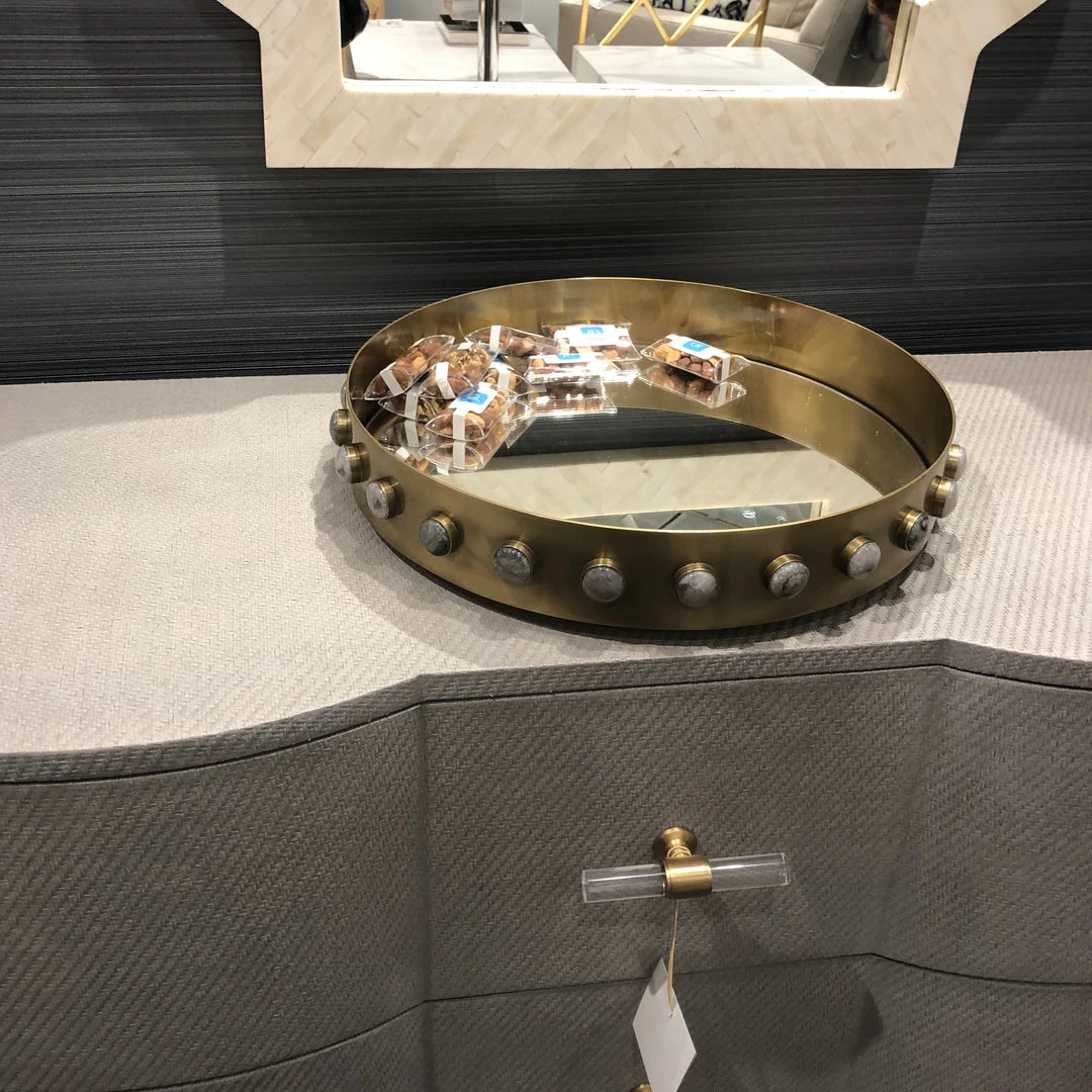 Worlds Away Edwin Round Brass Tray 4 Worlds Away Edwin Round Brass Tray