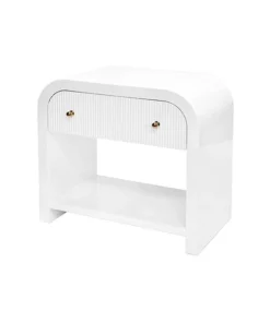 Worlds Away New Arrivals Esther Side Table White Lacquer
