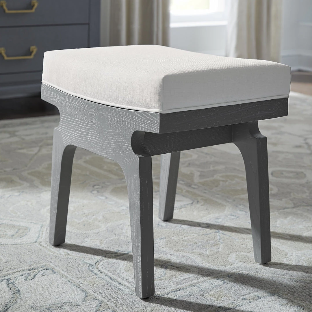 Worlds Away Fergie Stool Grey Cerused Oak 5 Worlds Away Fergie Stool Grey Cerused Oak