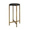 Worlds Away Fitz Cigar Table Antique Brass And Black Faux Shagreen