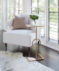 Worlds Away Georgia Cigar Table Gold Leaf