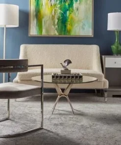 Worlds Away Dakota Side Table Grey Cerused Oak New Arrivals