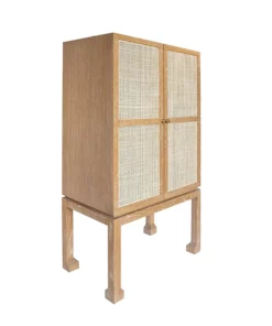 Worlds Away New Arrivals Guthrie Bar Cabinet Cerused Oak