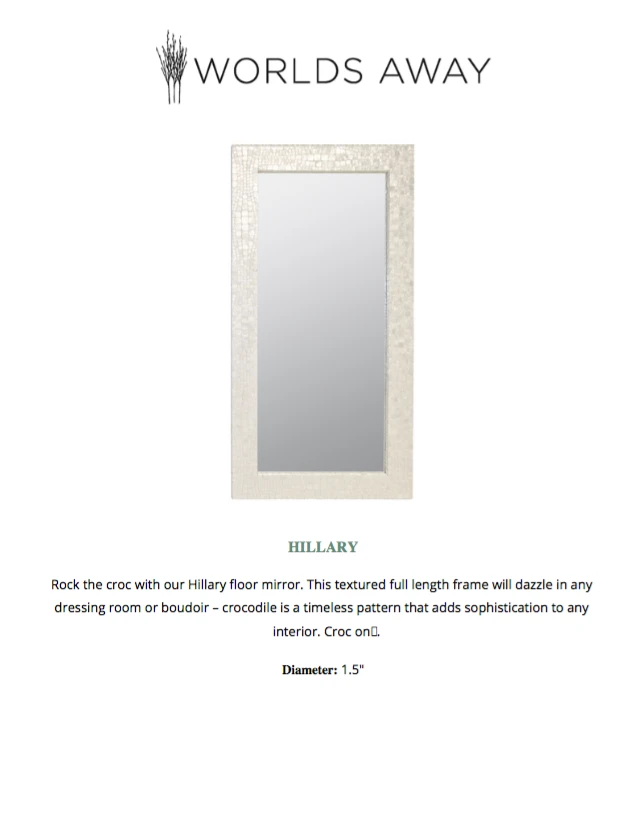 Worlds Away New Arrivals Hillary Floor Mirror 4 Worlds Away New Arrivals Hillary Floor Mirror
