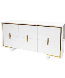 Worlds Away New Arrivals Holden Six Drawer Chest White