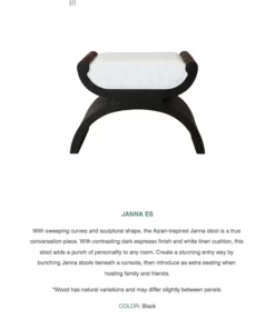 Worlds Away Janna Stool Espresso New Arrivals
