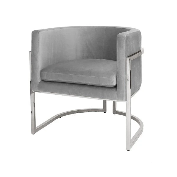 Worlds Away Jenna Chair Nickel And Grey Velvet 3 Worlds Away Jenna Chair Nickel And Grey Velvet