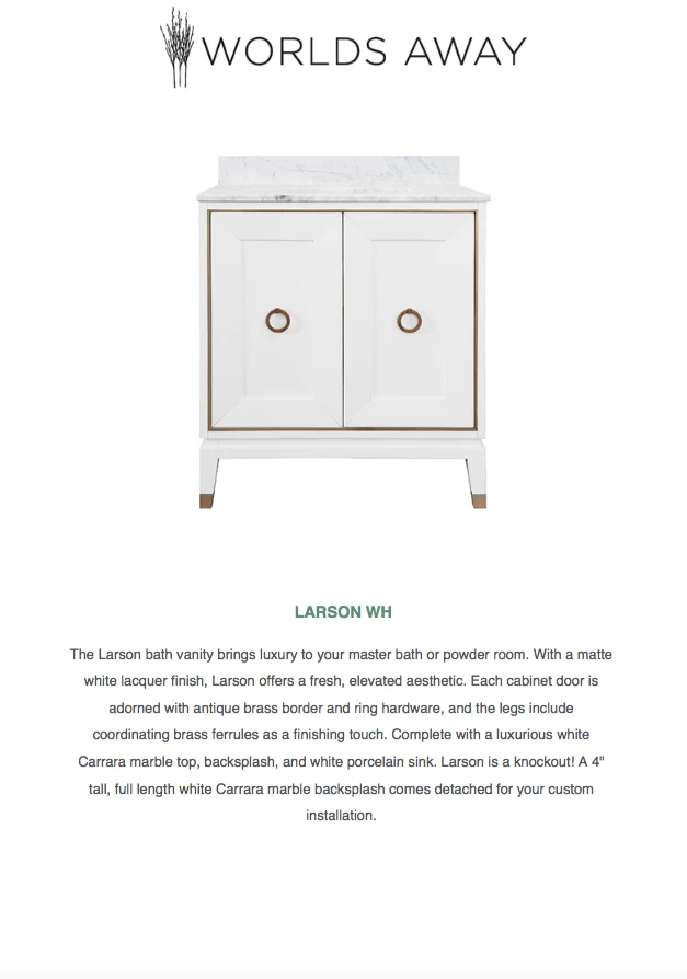 Worlds Away Larson Vanity White 7 Worlds Away Larson Vanity White