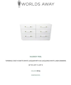 Worlds Away New Arrivals Madden Chest White