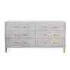 Worlds Away New Arrivals Maren Chest Dove Gray Faux Shagreen