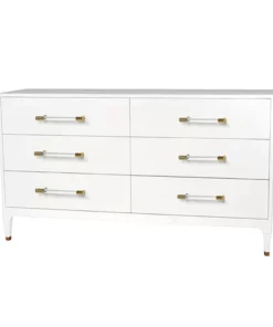 Worlds Away Maren Chest White Linen