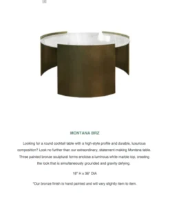 Worlds Away Montana Cocktail Table Bronze