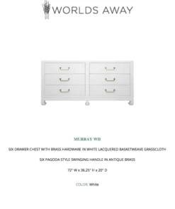 Worlds Away Murray Chest White Grasscloth 11 Worlds Away Murray Chest White Grasscloth