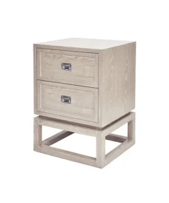 Worlds Away New Arrivals Oliver Side Table Cerused Oak