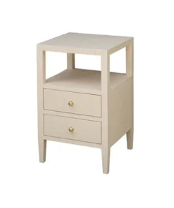Worlds Away Roscoe Side Table Natural Grasscloth New Arrivals
