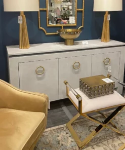 Worlds Away Sable Stool Brass New Arrivals