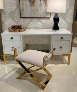 Worlds Away Sable Stool Brass New Arrivals