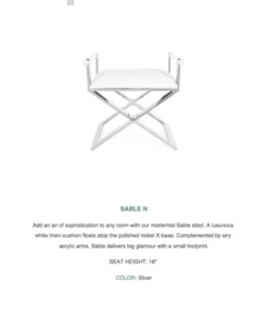 Worlds Away Sable Stool Nickel