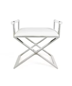 Worlds Away Sable Stool Nickel