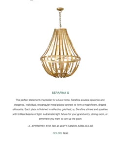 Worlds Away Serafina Chandelier Gold Leaf New Arrivals