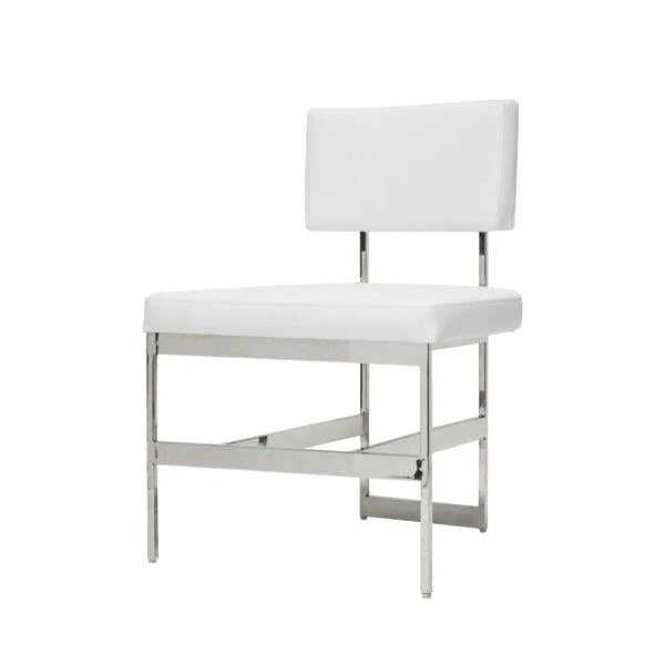 Worlds Away Shaw Chair Nickel And White Vinyl 3 Worlds Away Shaw Chair Nickel And White Vinyl