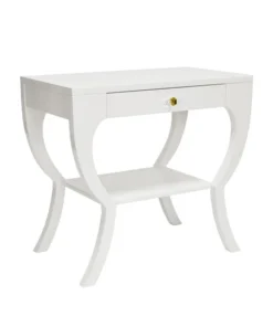 Worlds Away New Arrivals Sonya Side Table White Lacquer