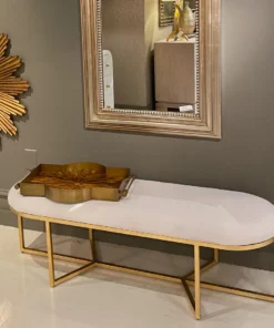 Worlds Away New Arrivals Tamia Bench Gold Leaf