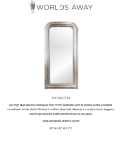 Worlds Away New Arrivals Waverly Floor Mirror Silver Leaf