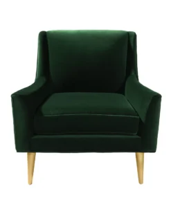 Worlds Away New Arrivals Wrenn Chair Green Velvet And Brass