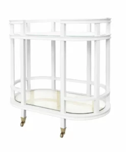 Worlds Away New Arrivals Zaina Bar Cart White