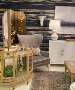 Worlds Away Zaina Bar Cart Cerused Oak