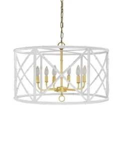 Worlds Away New Arrivals Zia Chandelier White
