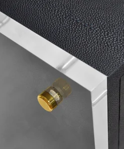 Worlds Away Rutherford Chest Navy Faux Shagreen New Arrivals