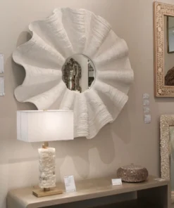 Made Goods Ava Mirror White Shell Resin Large